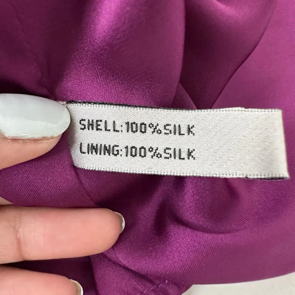 Walter 100% Silk Babydoll Dress Sz 4 Purple Ruffle Tiered Empire Waist Romantic - Picture 13 of 15